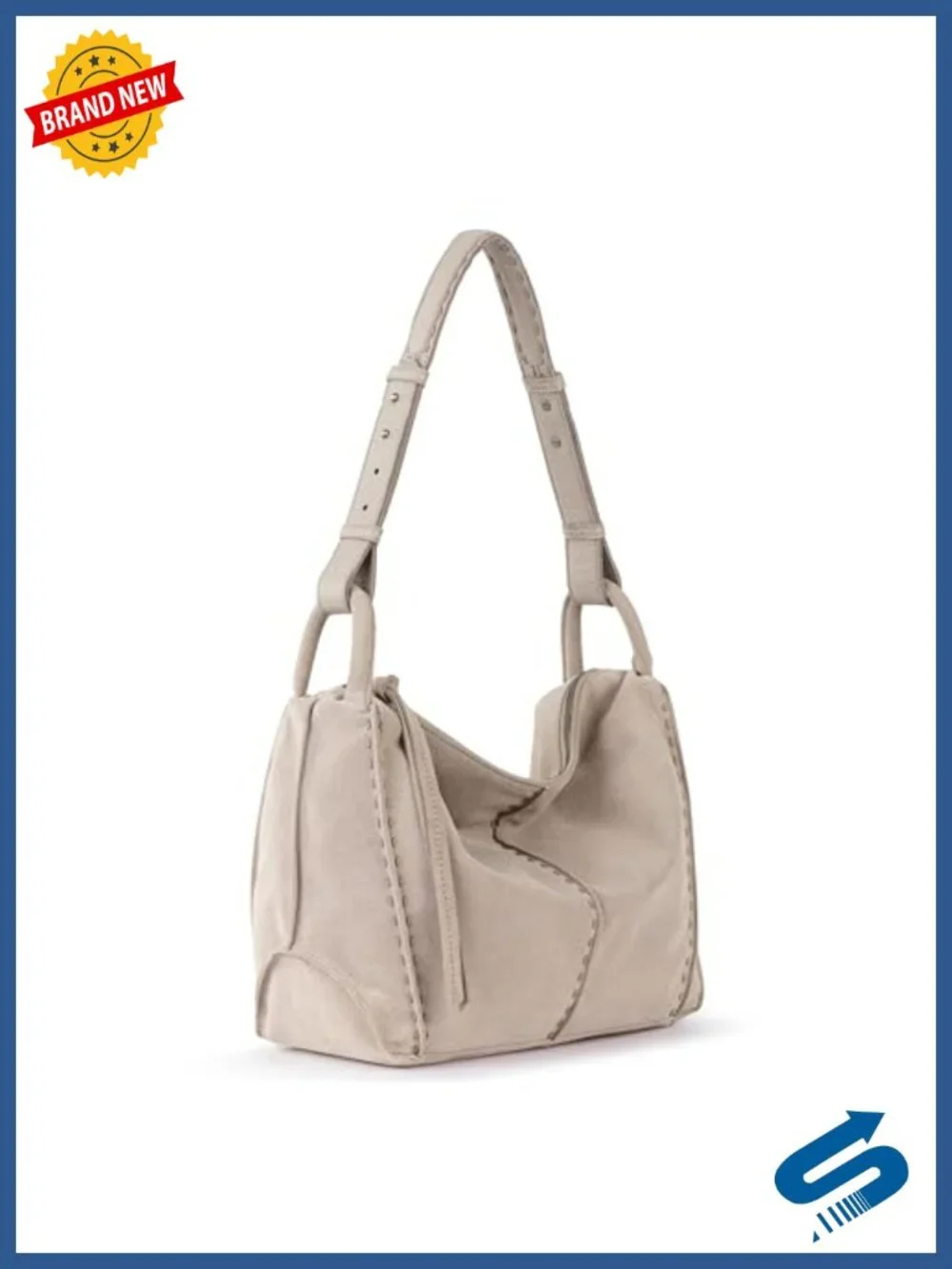 Large Leather Hobo Purse with Zipper Pocket, Everyday Travel Handbag